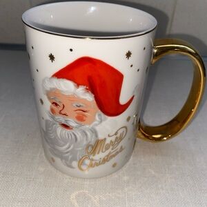 Rifle Paper Porcelain Coffee MUG Winking Santa Claus Merry Christmas